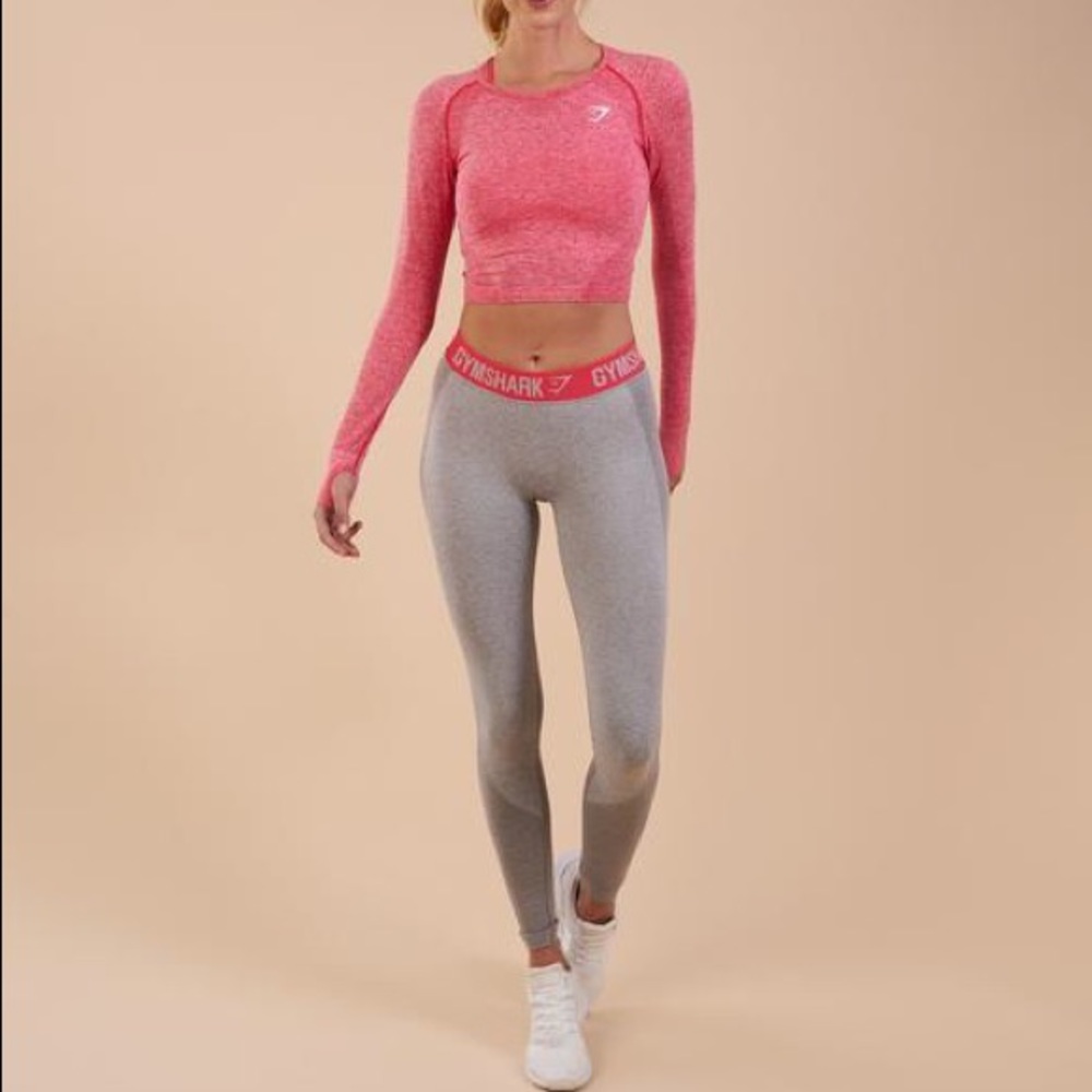 Gymshark grey/pink flex leggings